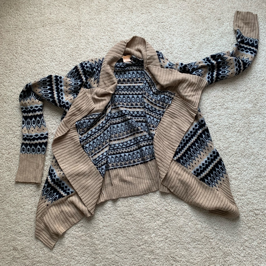 Patterned Waterfall Sweater